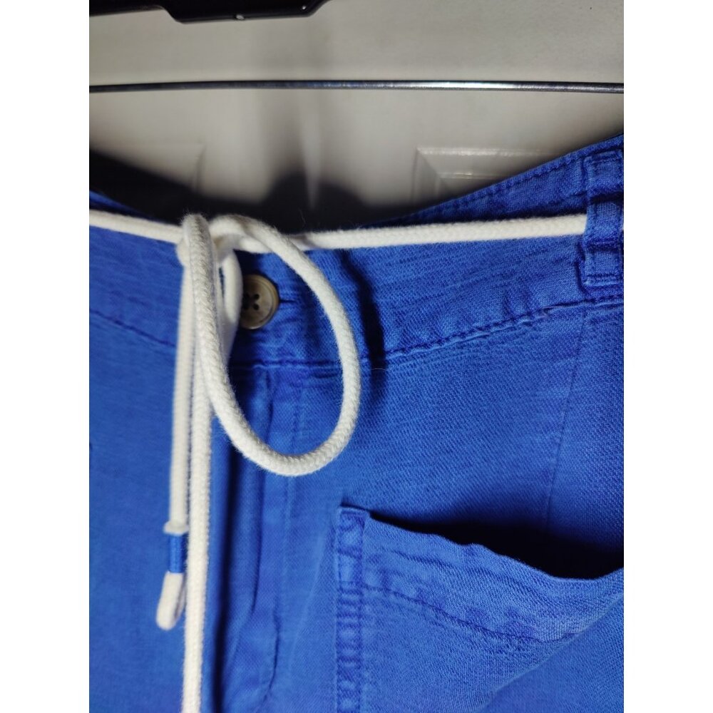C&C California Blue Rope-Belted Wide Leg Linen Cropped Pants 12 NWT - Picture 2 of 7